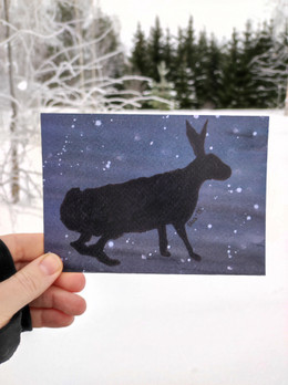 Pohjolan taivas, rusakko -postikortti