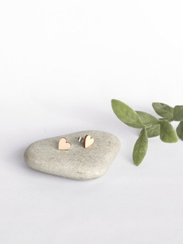 Sydän korvakorut, vanerinappi