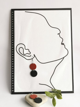 Elina-korvakorut, musta - konjakki 2 palloa