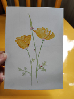 Leppäkerttujen retki -postikortti