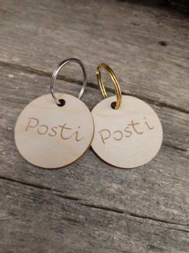 Avaimenperä tekstillä, Posti