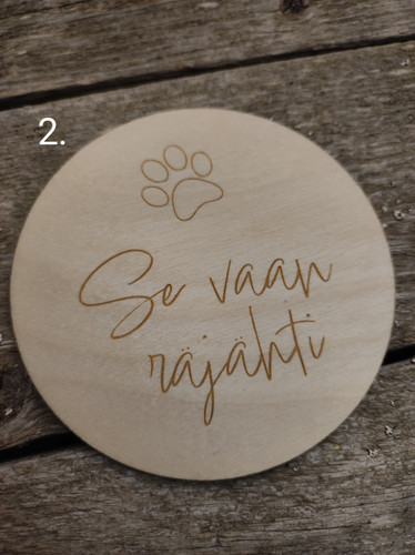 Lemmikki-kuvauskortti eri tekstein