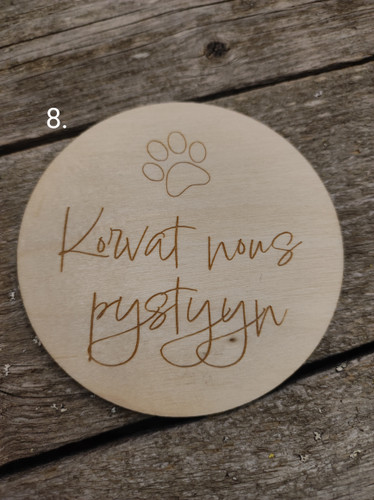 Lemmikki-kuvauskortti eri tekstein