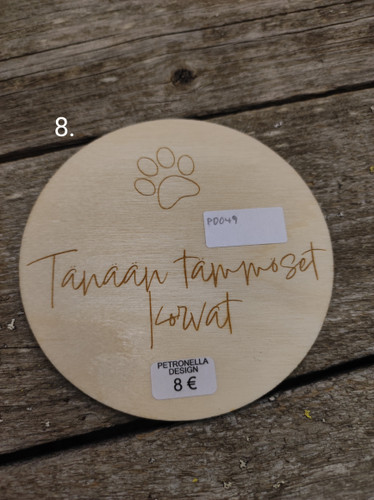 Lemmikki-kuvauskortti eri tekstein