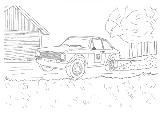 F-ryhmän ralliautot - värityskirja