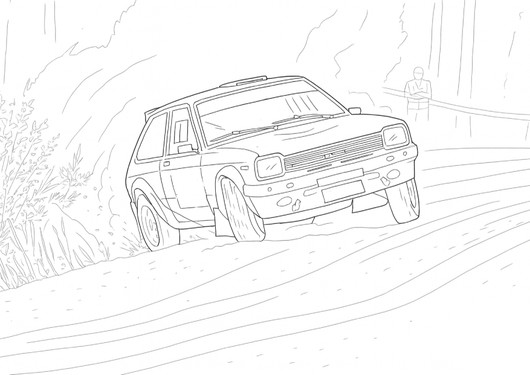 F-ryhmän ralliautot -värityskirja