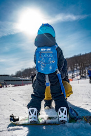 MDXone lumilautailu- / lasketteluvaljaat lapsille – kiristettävällä hihnalla ja repulla, Sininen