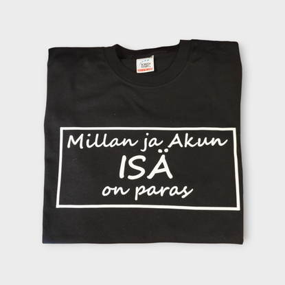 Isälle tai papalle paita lasten nimillä.