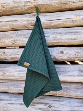 Vohvelikangas käsipyyhe metsänvihreä 