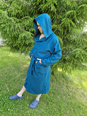 Kevyt kylpytakki pestystä pellavasta Petrooli 