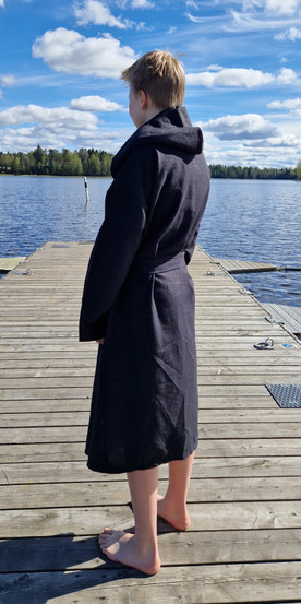 Ramikylpytakki – hengittävä luonnonkuitu – Petrooli, Musta, Hiekka, Roosa