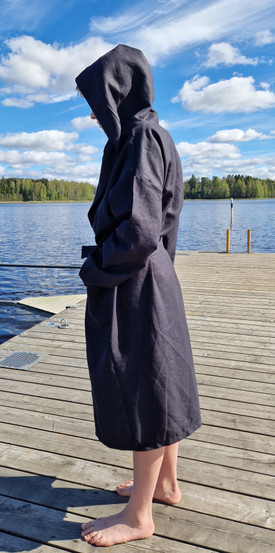 Ramikylpytakki – hengittävä luonnonkuitu – Petrooli, Musta, Hiekka, Roosa