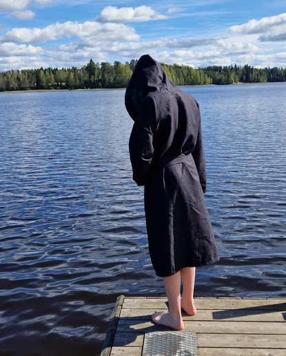 Ramikylpytakki – hengittävä luonnonkuitu – Petrooli, Musta, Hiekka, Roosa