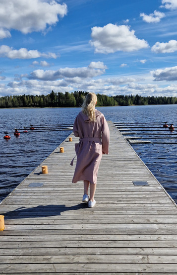 Ramikylpytakki – hengittävä luonnonkuitu – Petrooli, Musta, Hiekka, Roosa
