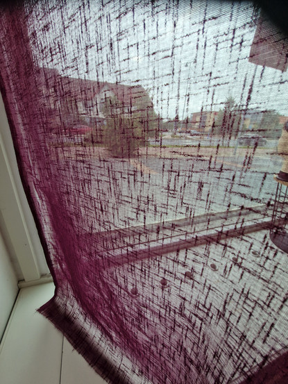 Linen look verhokangas viininpunainen