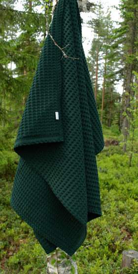 Vohvelikangas kylpypyyhe metsänvihreä (tulee heinäkuussa)