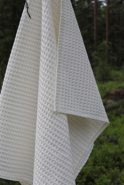 Vohvelikangas kylpypyyhe luonnonvalkoinen 