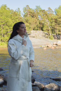 Kylpytakki Luonnonvalkoinen