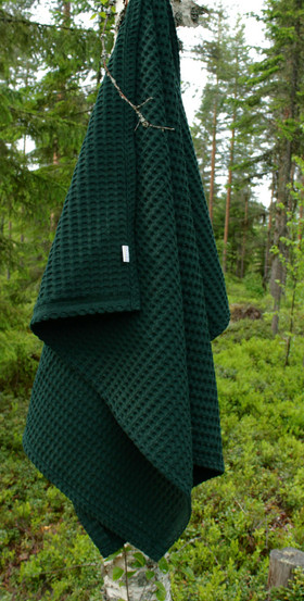 Lahjasetti Kylpytakki+iso kylpypyyhe Metsänvihreä