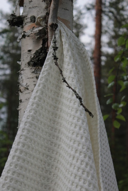 Lahjasetti kylpytakki+kylpypyyhe Luonnonvalkoinen