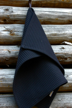 Vohvelikangas käsipyyhe tummanharmaa