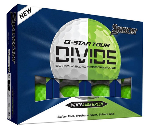 Srixon Q-Star Tour Divide, Lime-valkoinen, 12 kpl, uudet pallot
