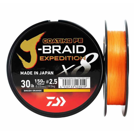 Daiwa J-Braid Expedition x8E 150m Smash Orange