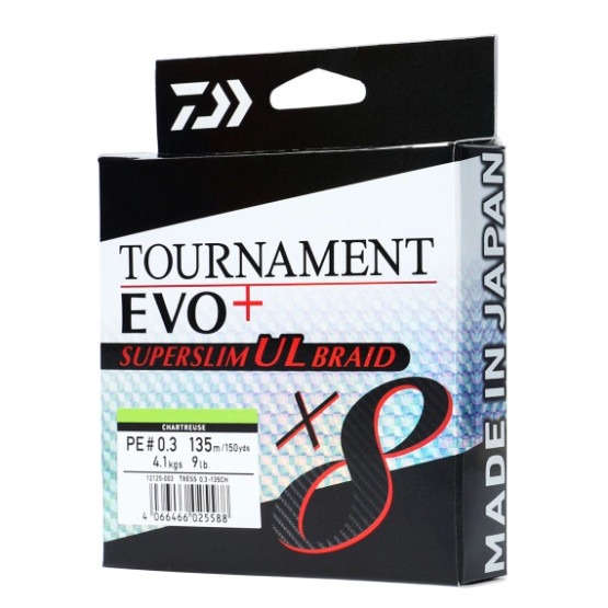 Daiwa Tournament X8 Braid Evo+ Super Slim Chartreuse