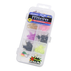 Patriot Ice Micro Pilkkijigilajitelma KIT-2 (40 jigiä, 4 morria ja vieherasia)