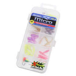 Patriot Ice Micro Pilkkijigilajitelma KIT-4 (40 jigiä, 4 morria ja vieherasia)
