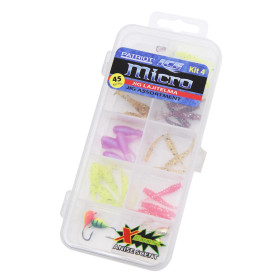 Patriot Ice Micro Pilkkijigilajitelma KIT-4 (40 jigiä, 4 morria ja vieherasia)
