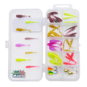 Patriot Ice Micro Pilkkijigilajitelma KIT-4 (40 jigiä, 4 morria ja vieherasia)