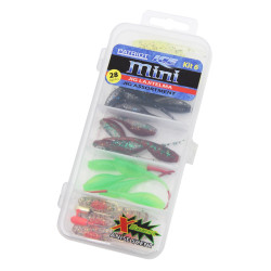 Patriot Ice Mini Pilkkijigilajitelma KIT-6 (25 jigiä, 2 morria ja vieherasia)