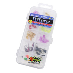 Patriot Ice Micro Pilkkijigilajitelma KIT-1 (40 jigiä, 4 morria ja vieherasia)