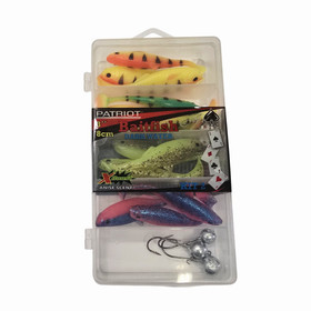 Baitfish 8cm Dark Water Kit 12 jigiä + 3 jigipäätä