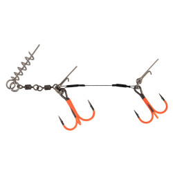 Mikado Jaws Double Evo Titanium XL UV 30kg, Treble Hook 2/0, 1/0