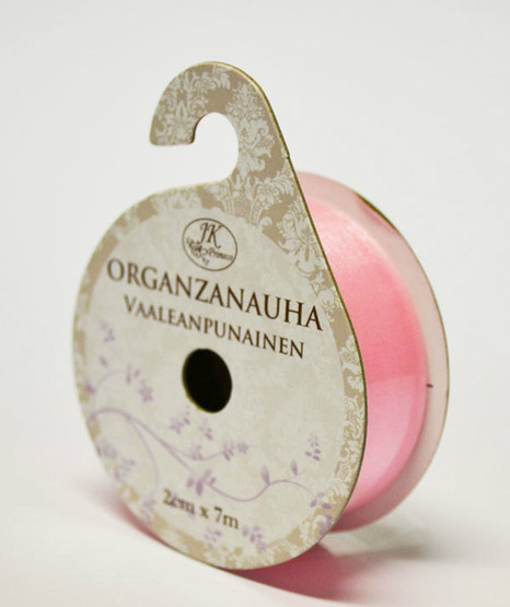   Organzanauha vaaleanpunainen 