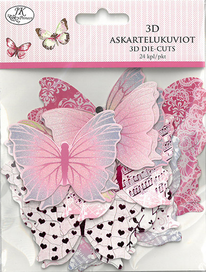 3D-askartelukuvat Perhonen pinkki 
