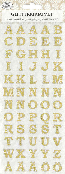Glitterkirjaimet kulta 1ark/pkt