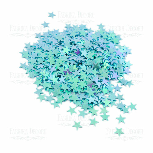 Sequins Stars, sininen vihreällä helmiäisellä