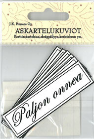 Askartelukuviot Paljon onnea musta 6kpl