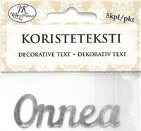 Koristeteksti Onnea hopea 5kpl