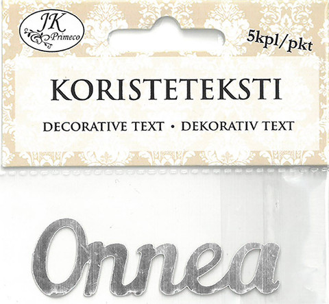 Koristeteksti Onnea hopea 5kpl