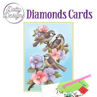 Timanttimaalaus Dotty Designs Kolme lintua  10x15cm