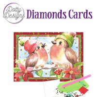 Timanttimaalauskortti Dotty Designs CHRISTMAS BIRDS 15x10cm