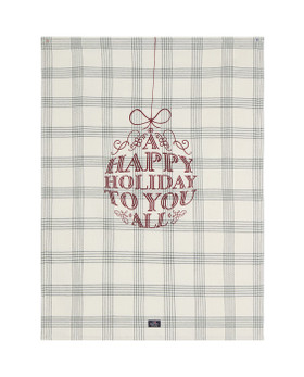 Happy holiday luomupuuvilla keittiöpyyhe