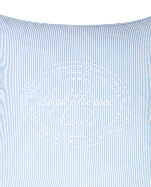 Raidallinen luomupuuvillainen tyynynpäällinen, sinivalkoinen