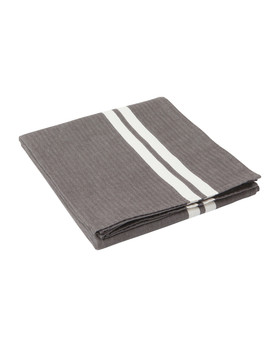 Raidallinen pöytäliina 150x250cm harmaa/valkoinen