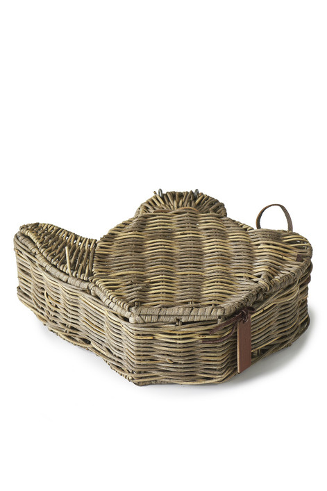 Rustic Rattan Teapot Tea Box