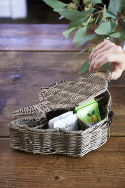 Rustic Rattan Teapot Tea Box